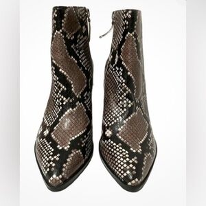 14th & Union Braxten Snake Print Ankle Boots Block Heel Side Zip NWT Size 8.5